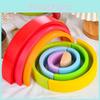 Wooden Layer Ten Rainbow Arch Block Set For Kids Educational Play Gift Toys