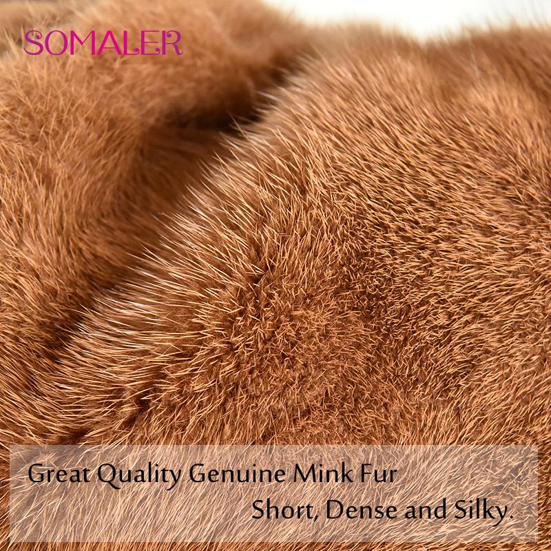 SOMALER Genuine Mink Fur Beret Hats for Women Winter Integral-fur Beret Hats with Fur Pompom Beanie for Cold Weather Ski Snow Cap