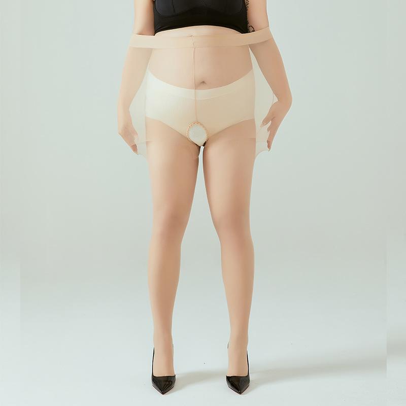 15D ультратонкие женские колготки большого размера с открытым шаговым швом, нижнее белье с высокой талией, колготки большого размера 100 кг для офисной вечеринки
