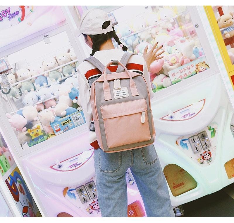 Canvas Patchwork Harajuku Cute School Bag Teenage Girls Female Students Travel Backpacks Mochila Bag
