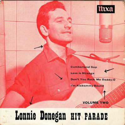 7-дюймовая пластинка LONNIE DONEGANS SKIFFLE GROUP Lonnie Donegan Hit Parade Volume T NEP24040 Pye Nixa 1957 Великобритания КантриФолк Б/у