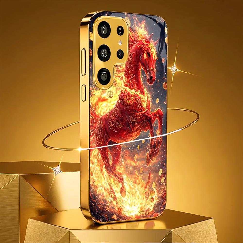 Роскошный High-end Чехол для Телефона Электрооцинкованное Стекло Чехол для Samsung Galaxy S26 S25 S24 S23 S22 S21 FE, Ultra, Plus