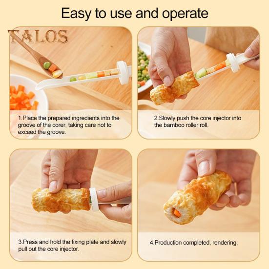 Инструмент для начинки еды, эргономичная ручка, колбаса, овощная начинка с подвижной перегородкой, дизайн канавки, кухонный гаджет