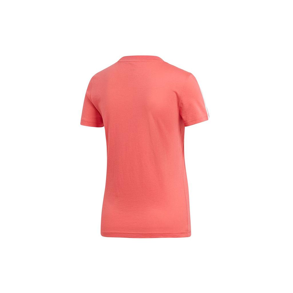 adidas WE 3S Slim Tee Classic Three Stripes Sports Short Sleeve T Shirt Women Tops Pink DU0634