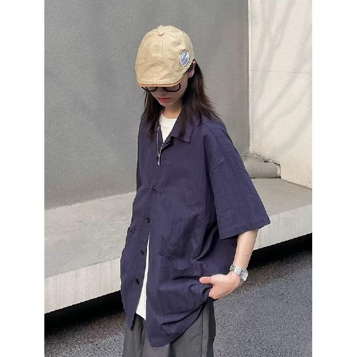 Летняя одежда мужская ретро повседневная рубашка студенческая свободная нишевая дизайнерская забавная новая мужская верхняя часть для ношения на открытом воздухе