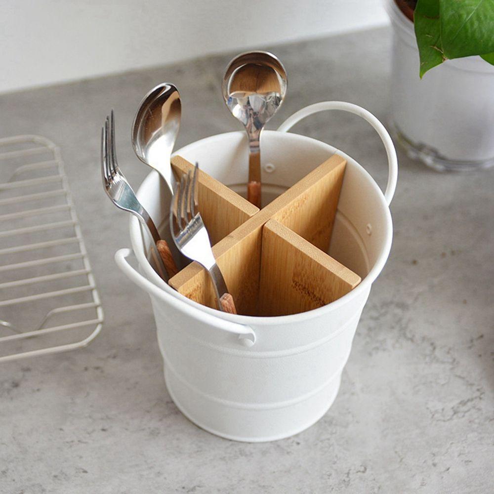 Storage Bucket Cooking Tool Chopstick Holder Cutlery Organizer Spoon Stand Bamboo Tableware Holder