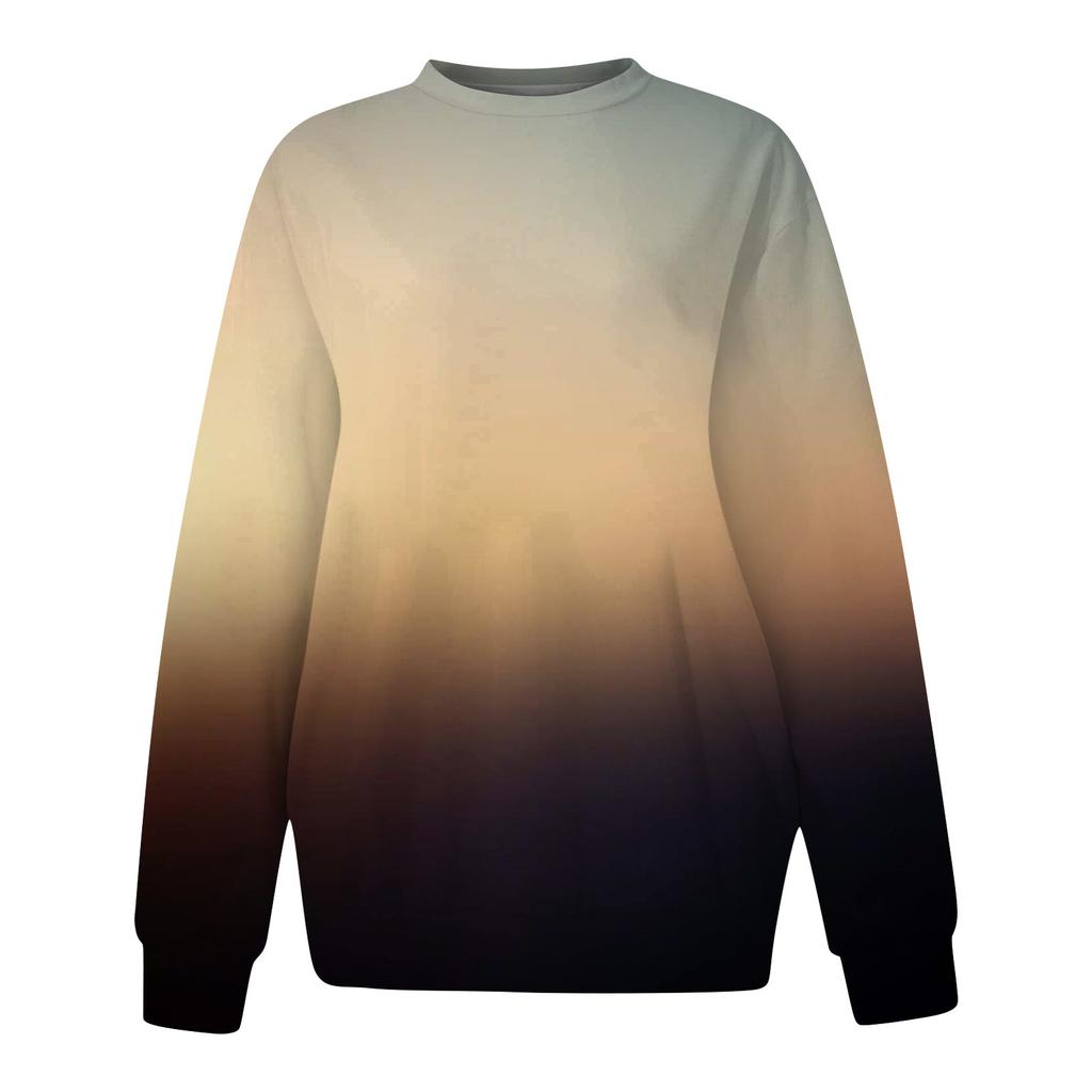 Женская толстовка с цветными блоками, повседневная удобная свободная легкая женская толстовка с длинным рукавом и круглым вырезом