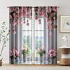 2pcs, Curtain Fabric Window View Polyester (without Rod) Decorations For Home for Living Room, Bedroom, and Home Decor