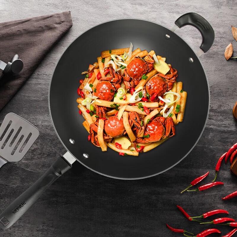 SUPOR Non-Coated Cast Iron Stir-Fry Wok