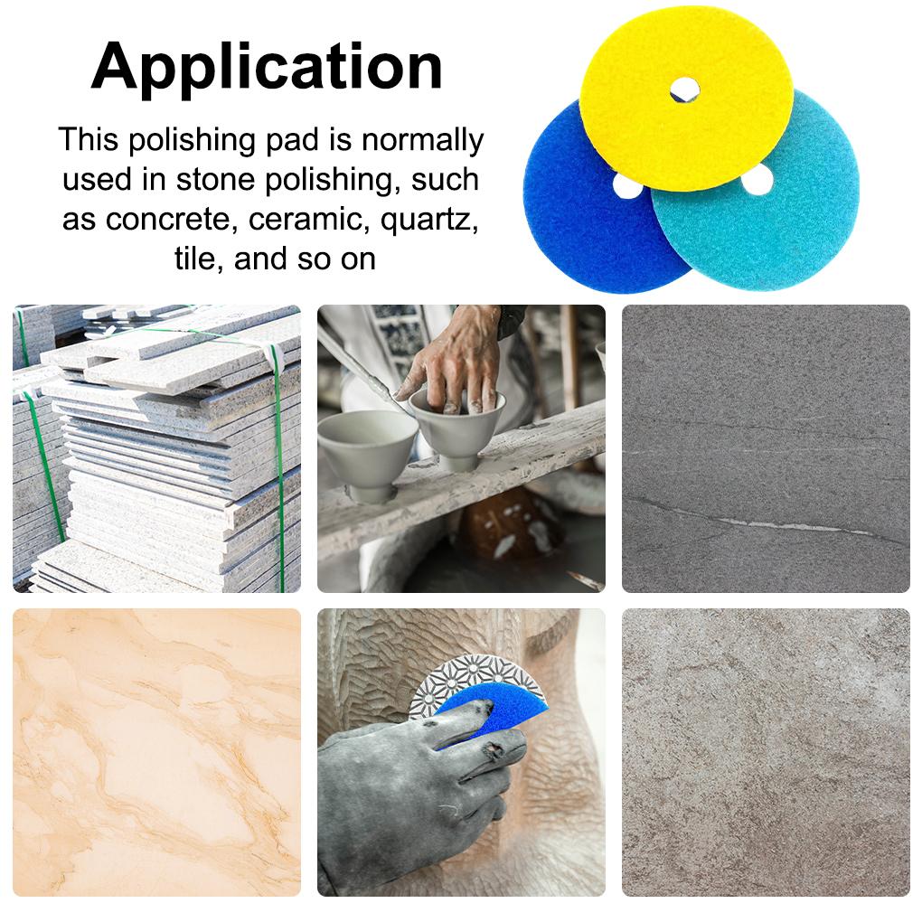 4 Inch /100 Mm Grit 50 Diamond Dry Polishing Pad Granite Marble Flexible Resin Sanding Disc Ceramic Stone Polisher Disc