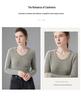 Women's Slim Fit U-Neck Cashmere Sweater - Versatile Solid Color Knitwear for Autumn and Winter