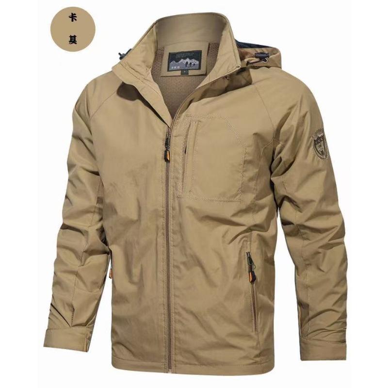 Men S Thin Waterproof Hooded Outdoor Hiking Casual Jacket