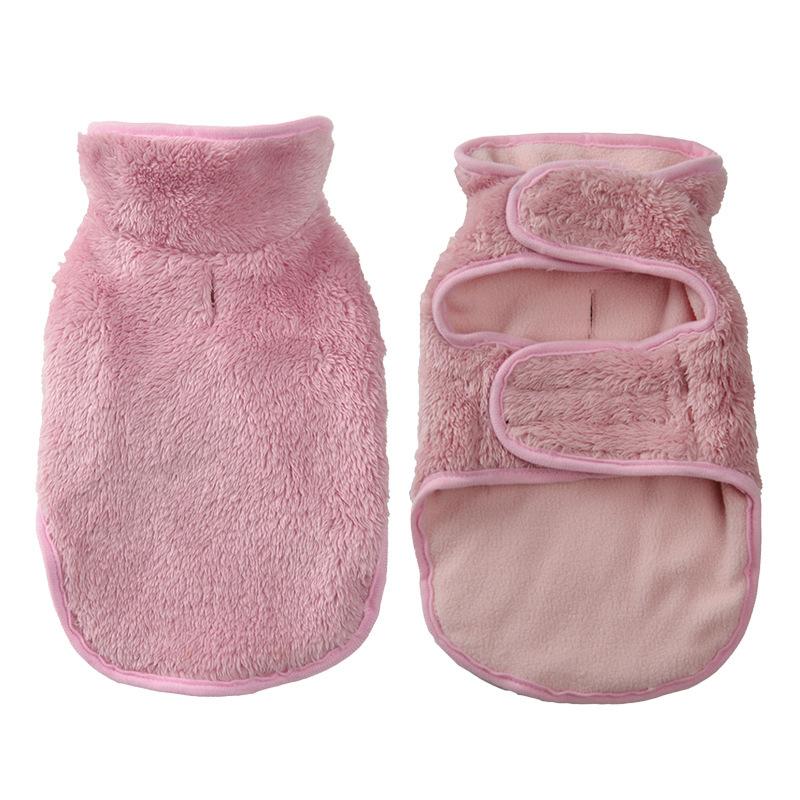 Warm Soft Dog Coat Jacket High Collar Vest for Small Dogs Teddy Puppy Winter Clothes with Magic Tape Design