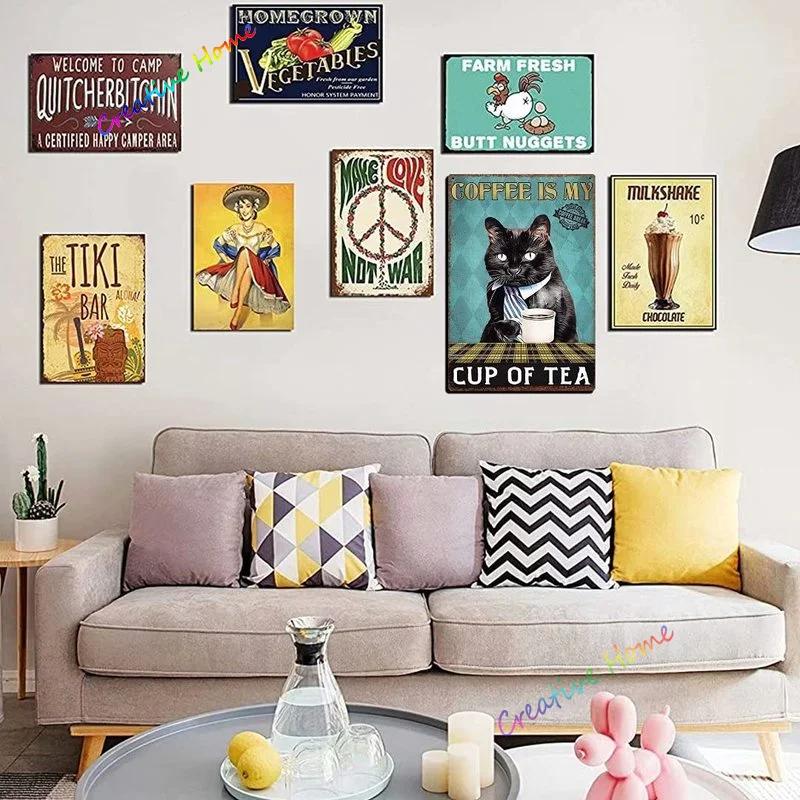 Металлическая жестяная вывеска для домашних животных, ши-тцу, мыло для мытья лап, печатный плакат, ванная комната, туалет, гостиная, домашний художественный декор стены