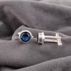 Лондонский голубой топаз Драгоценный камень Серебро 925 пробы Ювелирные изделия ручной работы Запонки 0,50" CL-4-3