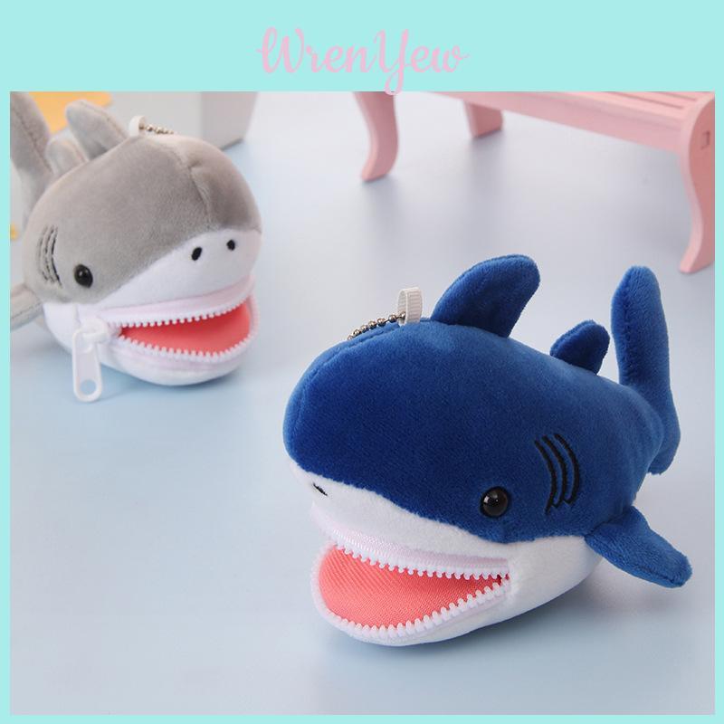 Cute Shark Blue Whale Orcinus Orca Plush Doll Pendant Wallet For Gift And Decor