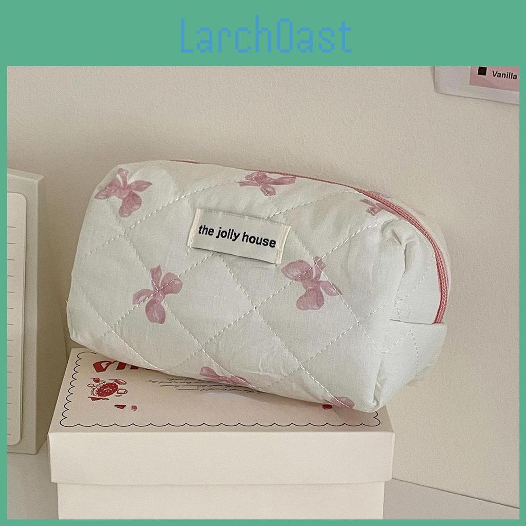 Korean 1 Pencil Piece Chic Case For Girl Sweet Simplicity White Color Bow Pencil Pouch Student High Capacity Soft Stationery Bag