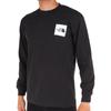 North Long Sleeve Square Logo Tee Unisex Organic Cotton Medium Weight Fabric UV Protection Black S [The Face]