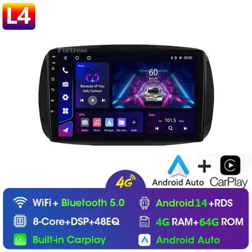 2Din Android 12 для Mercedes Smart 453 Fortwo 2014 - 2020 Автомагнитола Мультимедиа Плеер 1280*720 Экран Carplay Автомобильное Радио 2Din DVD