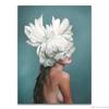 Nordic Flowers Head Woman Canvas Paintings On the Wall Art Posters And Prints Feather Girls Wall Pictures Home Decoration Cuadro