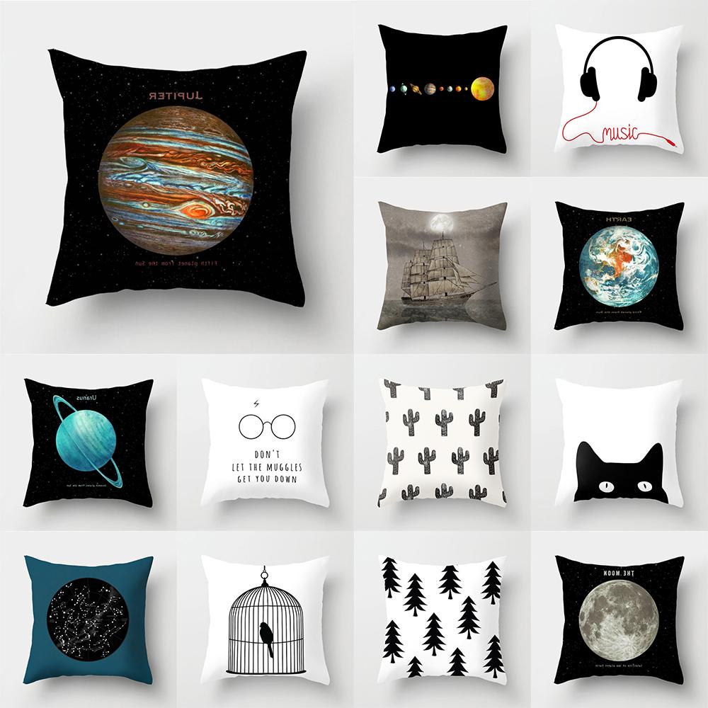 Чехол для подушки с рисунком космической планеты, наволочка для дома, гостиной, дивана, украшения спальни, наволочка