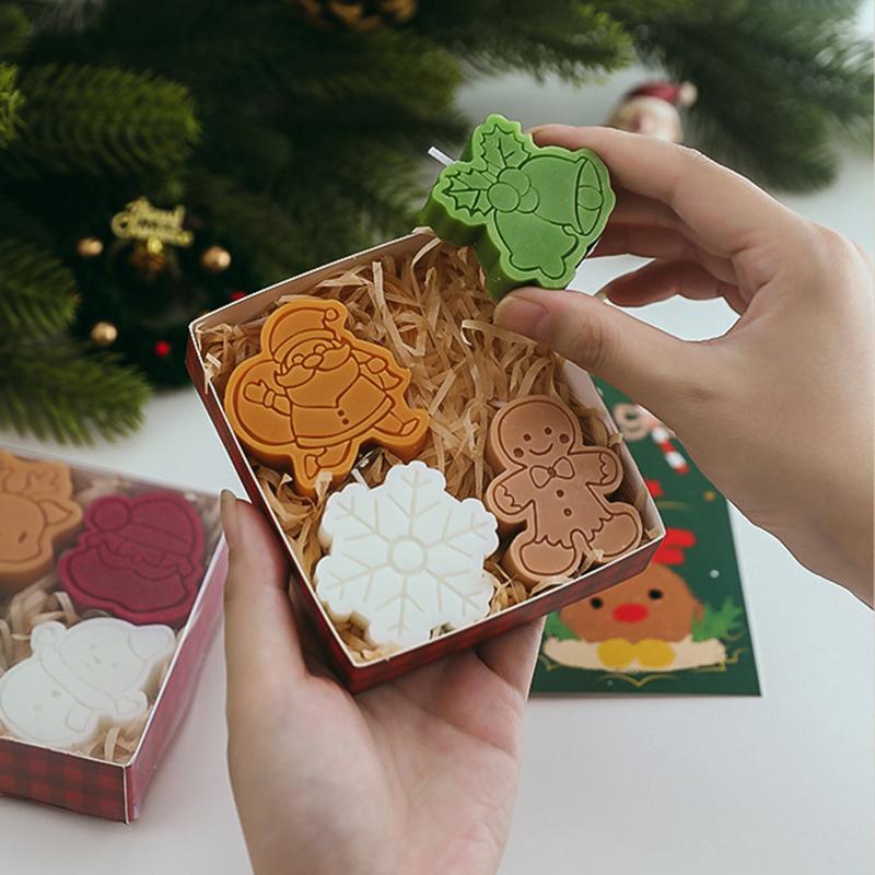 Рождественский снеговик Снежинка Ароматическая свеча Рождественская елка Пряничный человечек Свеча в форме лося