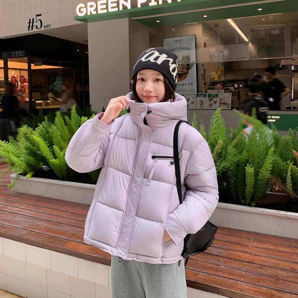 Splicing contrasting colors fashionable cotton-padded clothes women's short winter new casual loose and thin design cotton-padded jacket