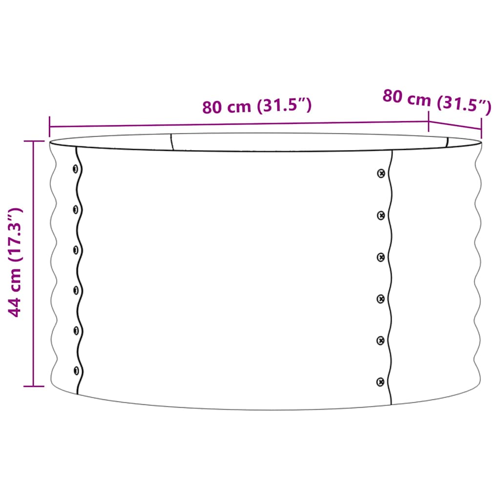 Elevated Planter Green 80 x 80 x 44 cm Steel