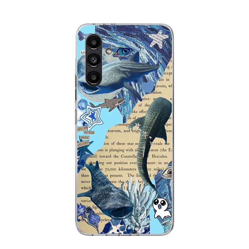 Чехол для телефона с китовой акулой для Samsung Galaxy A17 A16 A14 A15 A13 A57 A56 A54 A55 A53 A37 A36 A34 A35 A33 A26 A24 A25 A23 Gala