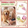 Интерактивная игрушка для собак в форме крэпа с пищалкой и карманами для лакомств. Прочная, из мягкой ткани. Головоломка для обогащения среды питомца и нюхательной активности.