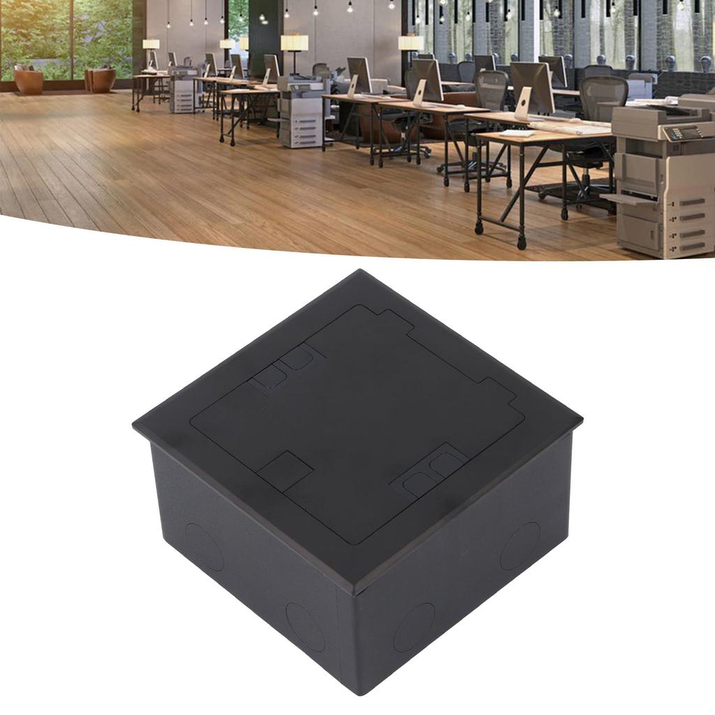 Floor Power Socket Box Stainless Steel 16A 3 Prong Hole USB Computer Port Recessed Outlet Box