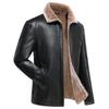 Autumn New Style Washed PU Leather Jacket for Middle-aged Men with Velvet and Thickened Men's Fur All-in-one Jacket