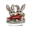Пасхальный кролик акриловая настольная табличка 2D плоские яйца цветок кролик украшение дом гостиная День святого Валентина праздничная вечеринка настольное украшение