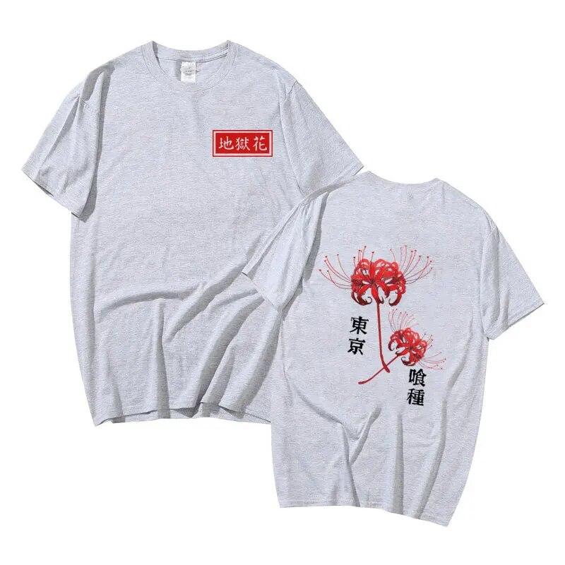 Японская Unisexga унисекс женская мода Kanekiken футболки аниме Токио вурдалак паук лилия футболка с принтом унисекс женская Harajuku повседневная футболка
