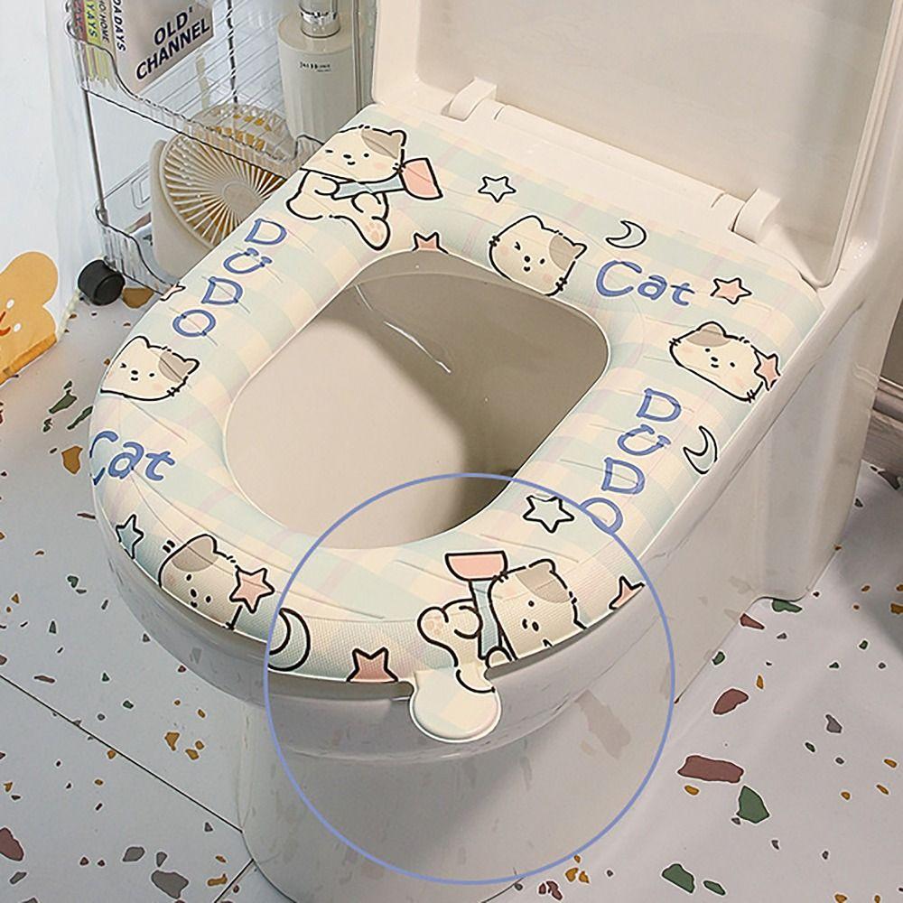 U-образный чехол на сиденье для унитаза, милое кольцо для сиденья, водонепроницаемый коврик для унитаза, моющаяся подушка для крышки унитаза, ванная комната