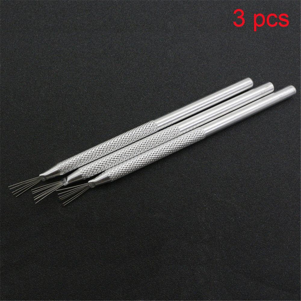 1/2/3pcs Handmade Modeling Clay Pottery Texture Brush 7 Pins Sculpting Ceramics Tool