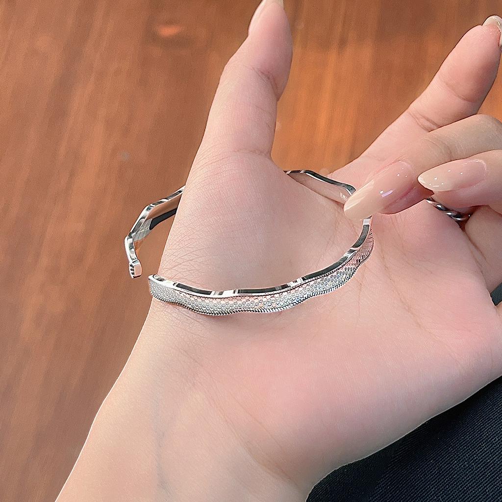 Браслет из стерлингового серебра 999 пробы «Волна колотого льда» для женщин, «Звездное небо», нишевый цельный браслет, подарок для девушки