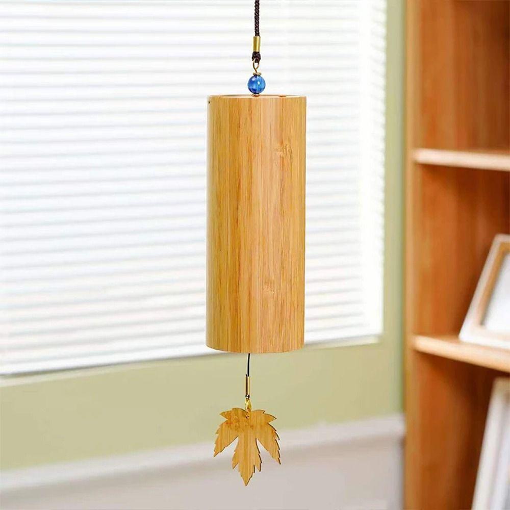 Handmade Bamboo Wind Chimes Hand Cranked Yard Pendant Ancient Style Musical Windchime Gift