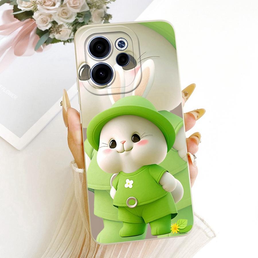 Чехол для OPPO Reno 15F reno15 F 5G CPH2801 Эстетичный Роскошный Милый Кролик Силиконовый Чехол для Телефона OPPO Reno15 5G Мягкая Крышка