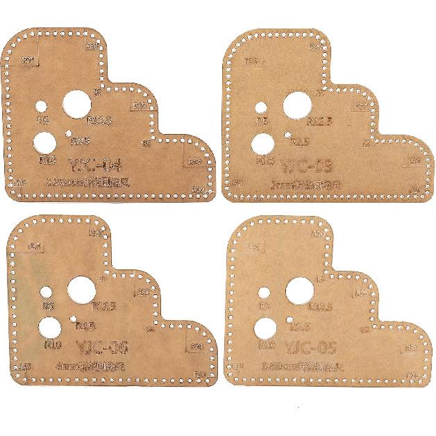 4 шт. Шаблон для круглых углов, Акриловый шаблон для круглых углов из кожи, Вспомогательная режущая линейка-трафарет для изготовления поделок ручной работы