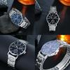 Men's Casual Blue Light Three-eyed Steel Strap Watch Quartz Movement Fashionable Gift Wholesale