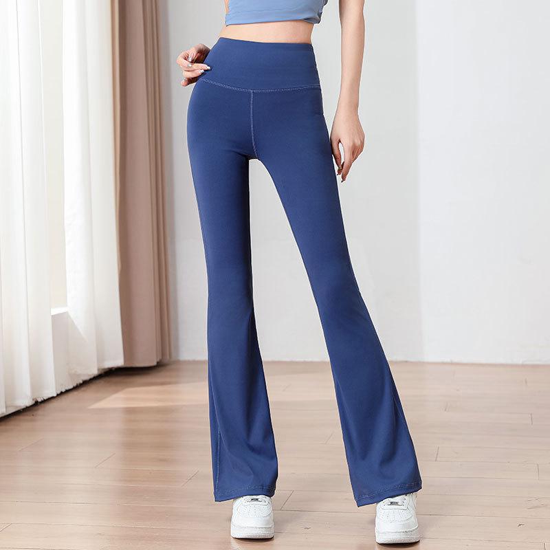 Женский комплект для йоги и пилатеса с высокой талией 2025: Брюки клеш и тренировочный топ