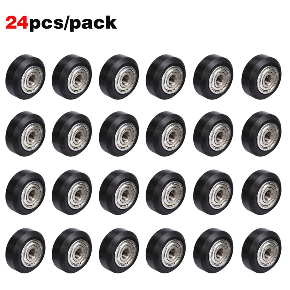 12/24pcs CNC Openbuilds Plastic POM Wheel with 625zz Idler Pulley Gear Passive Round/V-Slot Perlin Pulley Wheel for CR10 Ender 3
