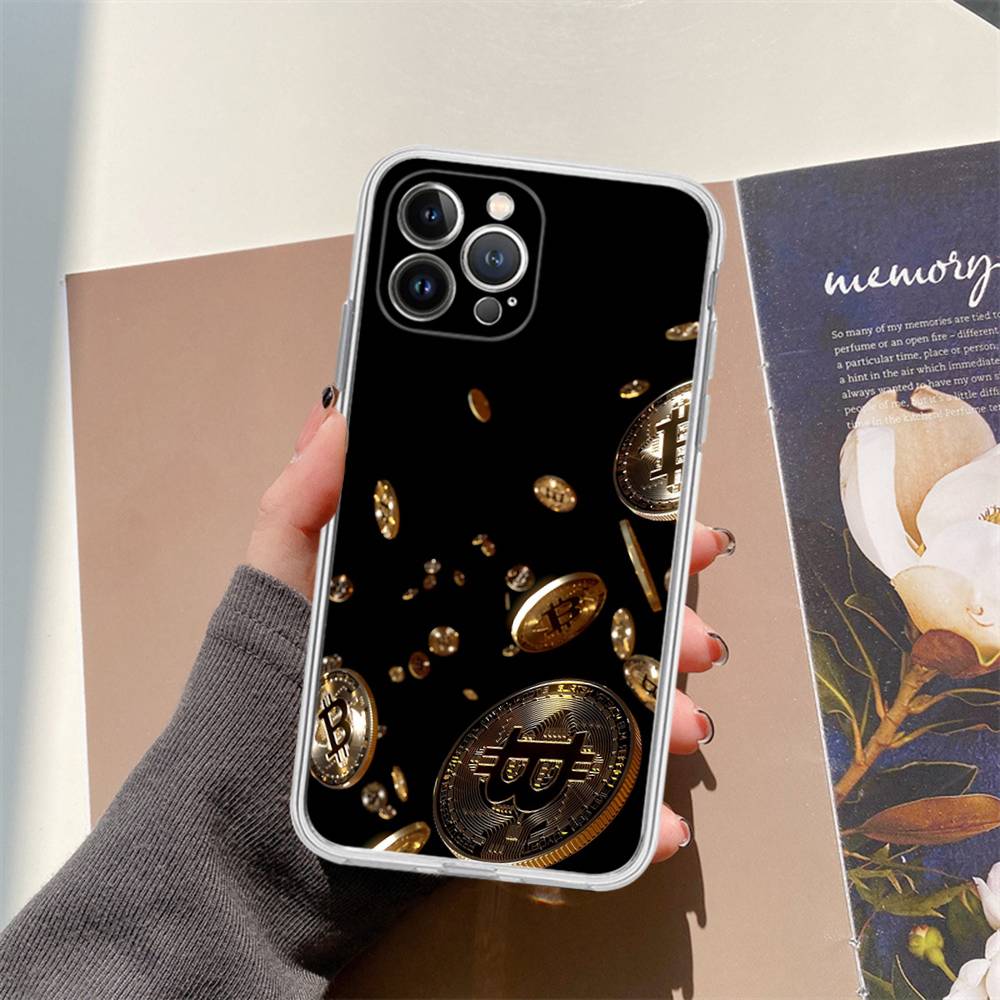 Чехол для телефона Bitcoin для iPhone 17 16 15 14 13 12 11 Pro Max Plus Мягкий чехол Персонализированный Сделай сам
