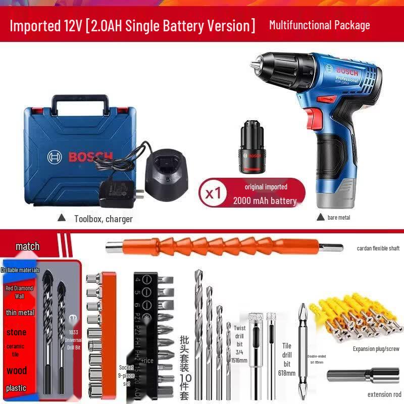 Bosch GSR 120 Cordless Drill/Driver CN plug (adapter included)