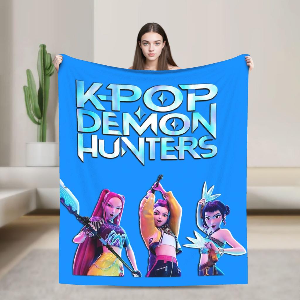 Huntrix HUNTRX Rumi Kpop Demon Hunters Blankets Пушистый, потрясающий, теплый плед для дома на зиму