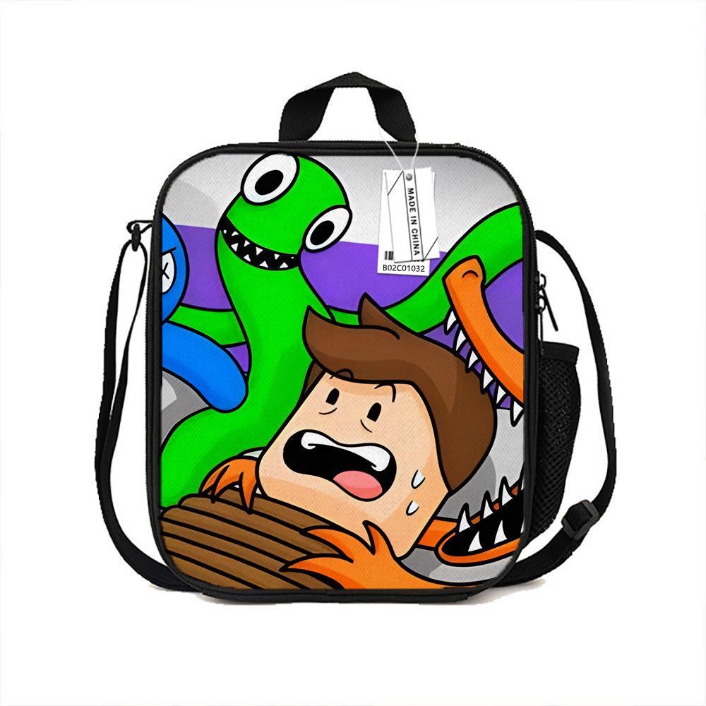 Cartoon Printed Portable Lunch Bag, Primary And Secondary School Student Bento Bag, Cartoon Thermal Insulation Bag, Ice Bag, Satchel, New.