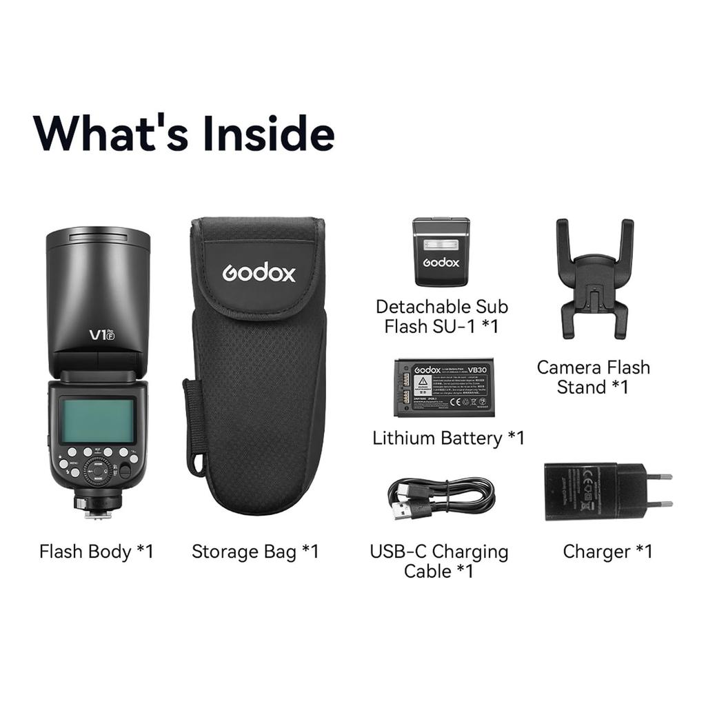 Авторизованная вспышка GODOX V1 PRO F, совместимая с круглой головкой Fujifilm 76WS TTL [дилер GODOX]