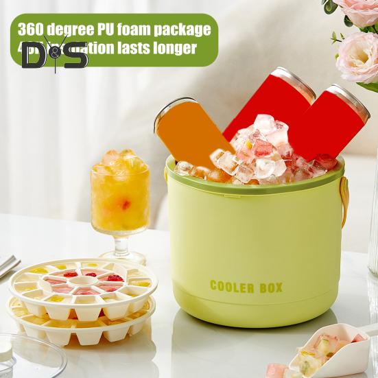 Ведро для льда Лоток для кубиков льда с крышкой и контейнером Эффективная форма для приготовления льда для морозильника Легкосъемный многоразовый генератор кубиков льда для напитков Кофе