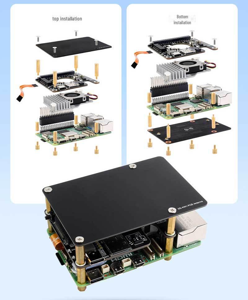 Raspberry Pi 5 PCIe to M.2 сотовая плата расширения с модулем SIM8262A-M2